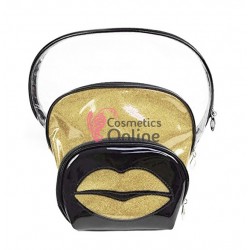 Portfard pentru Cosmetice si accesorii din 3 piese  KISS - Auriu